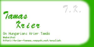 tamas krier business card